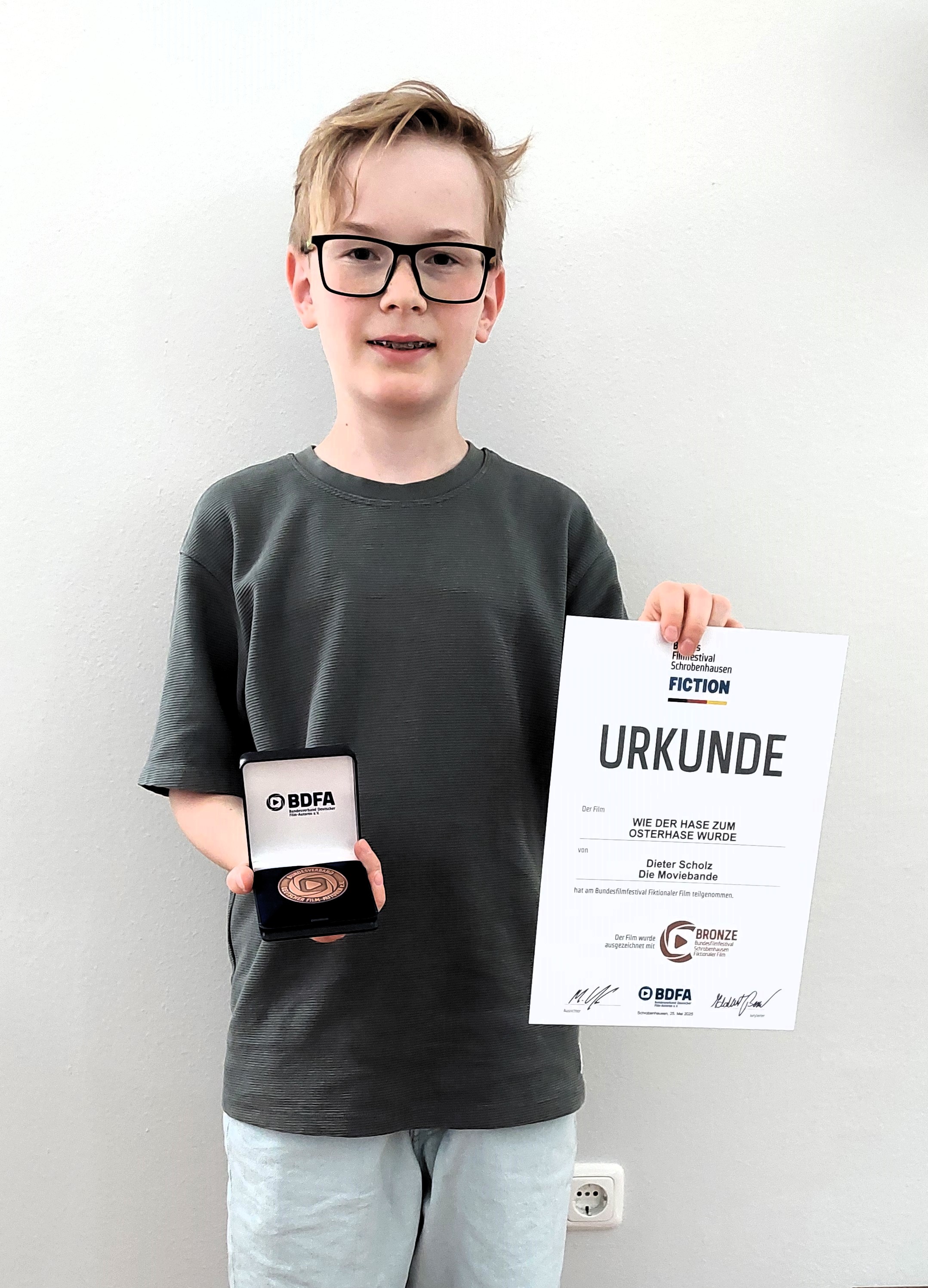 Lasse Geiger mit der Bronzemedaille
