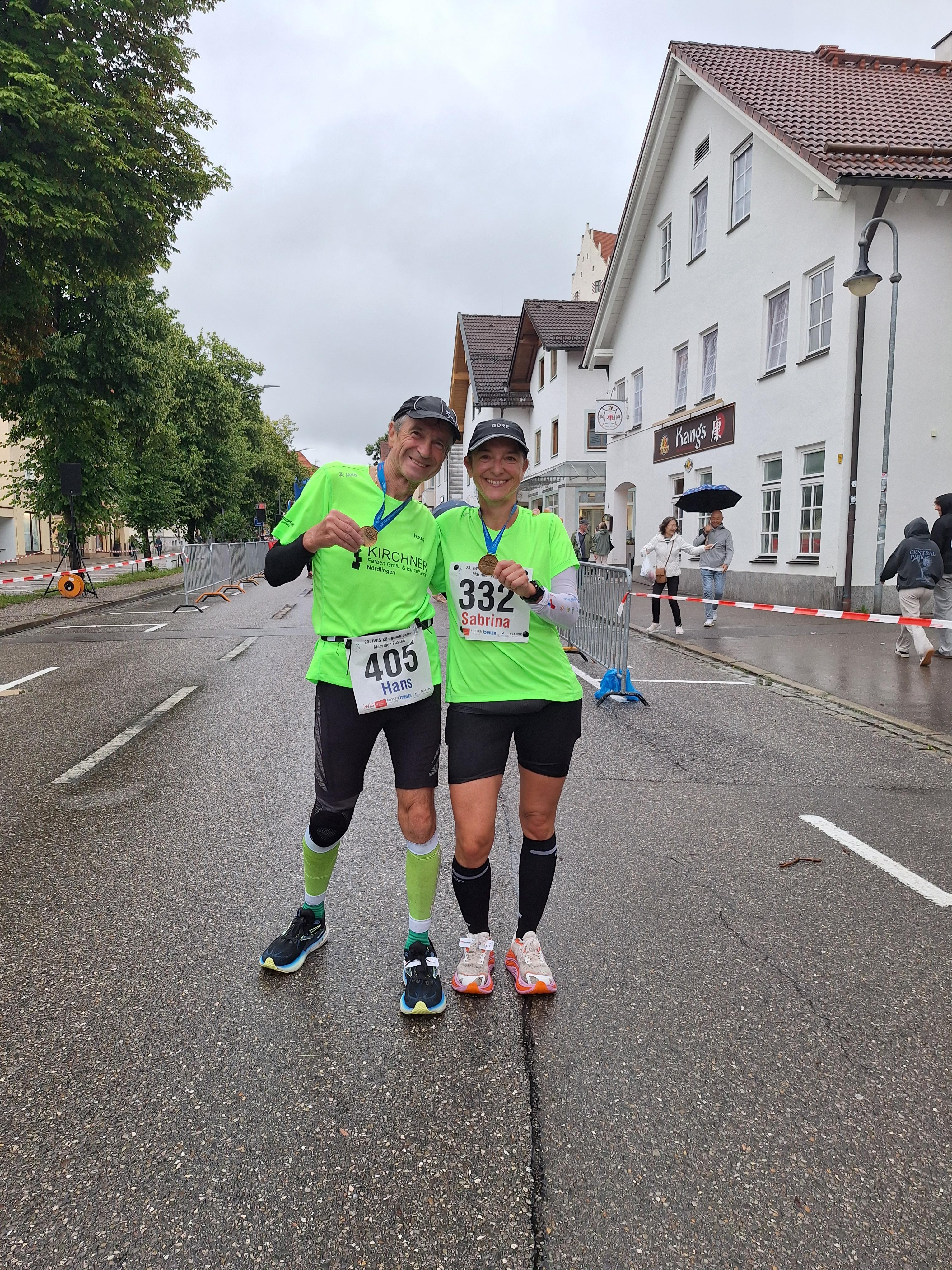 Sabrina Lawatschka und Hans Niederhuber kurz nach dem Zieleinlauf.