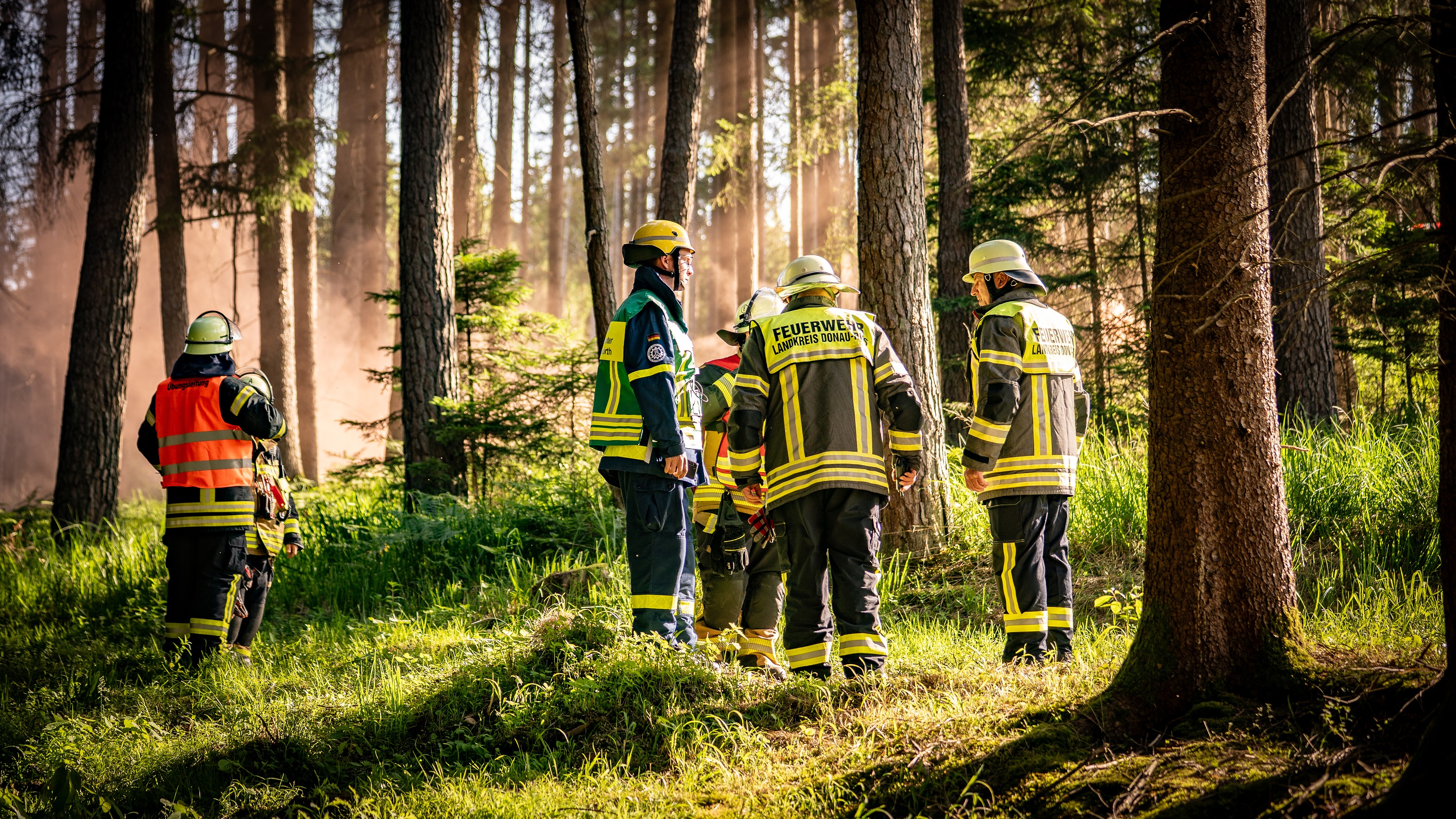 Waldbrandübung im Mertinger Forst.