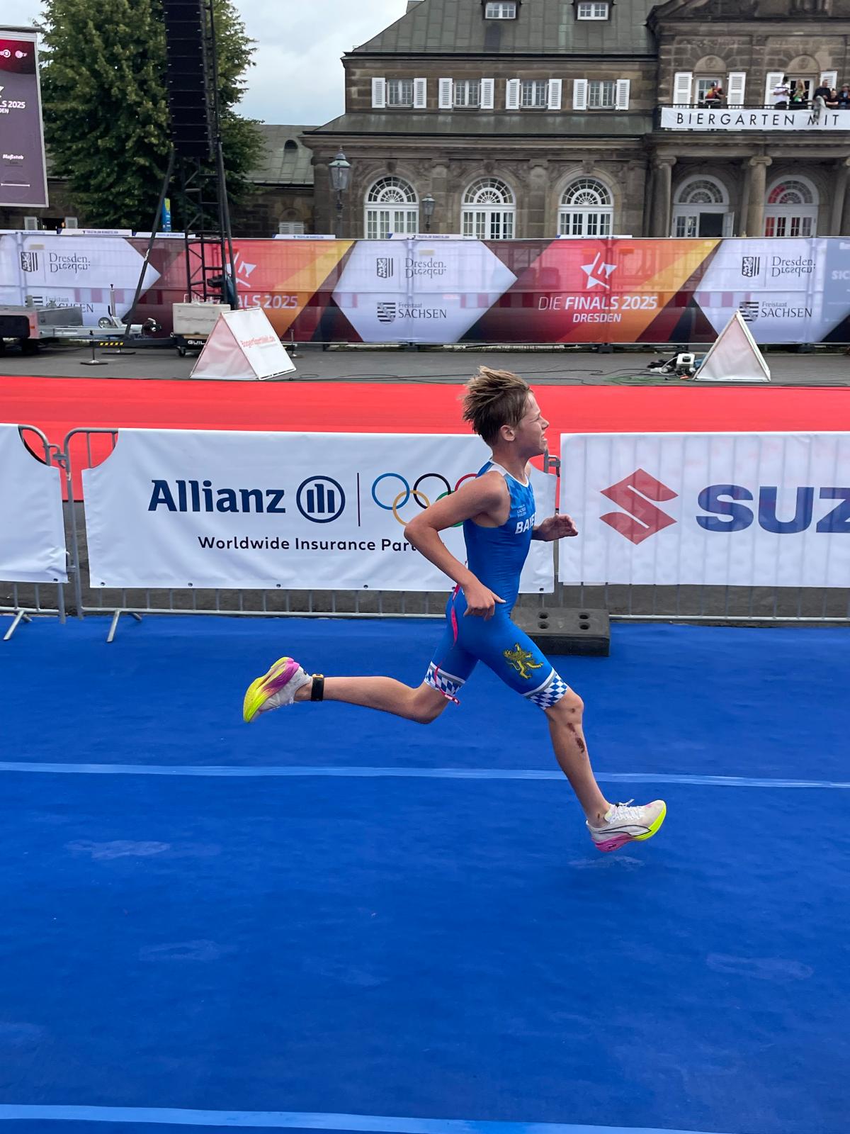 Joel Westphal beim Zieleinlauf bei den Finals 2025 in Dresden.