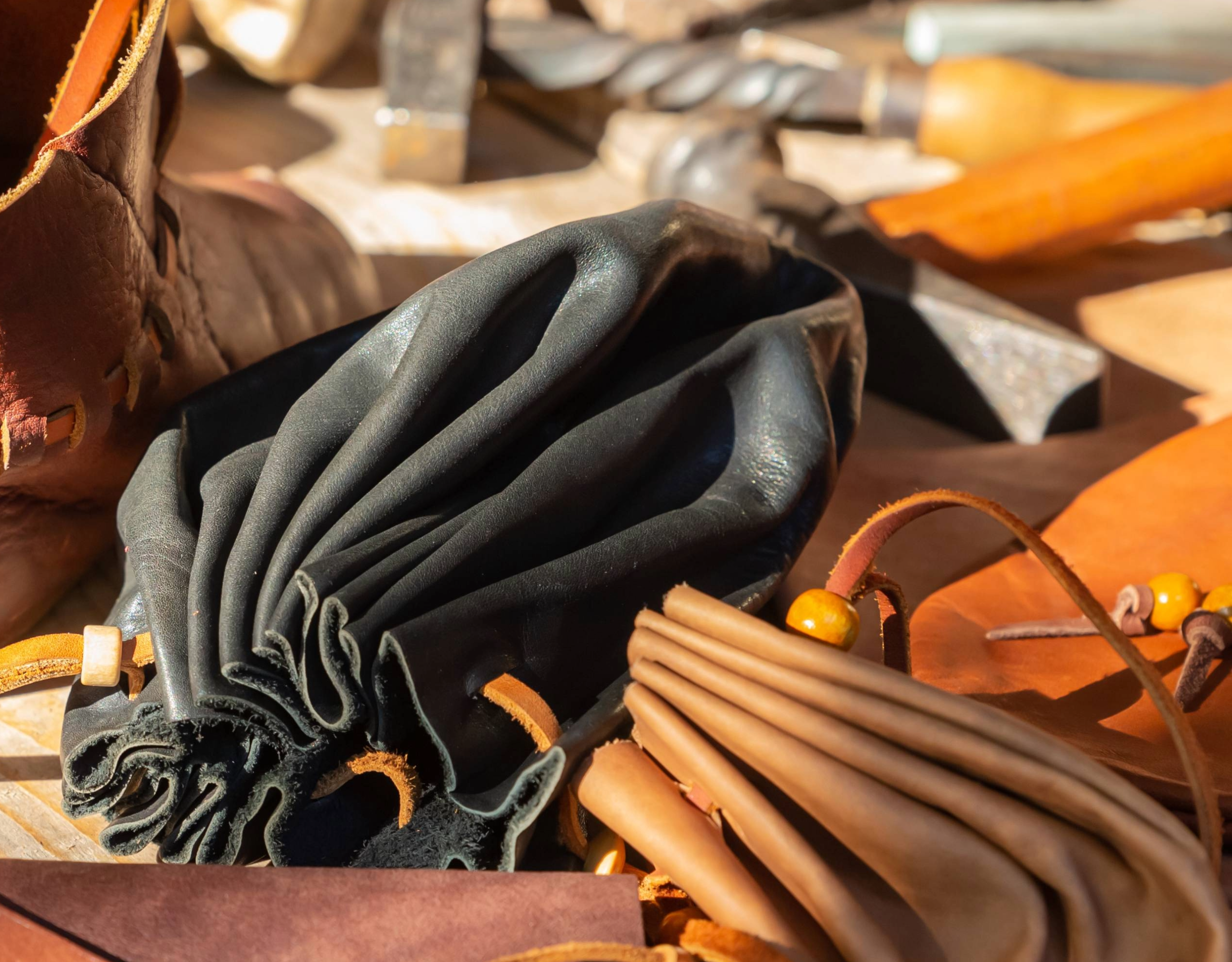 Handgemachte Lederbeutel