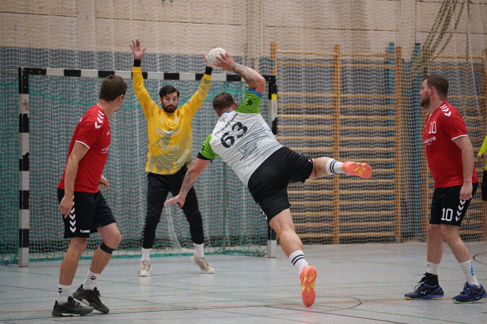 Handball sprung schuss